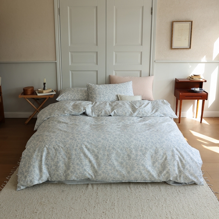 91家纺网 家纺一手货源 找家纺 棉眠 2024新款40支全棉秋季花园系列四件套 雾入松林