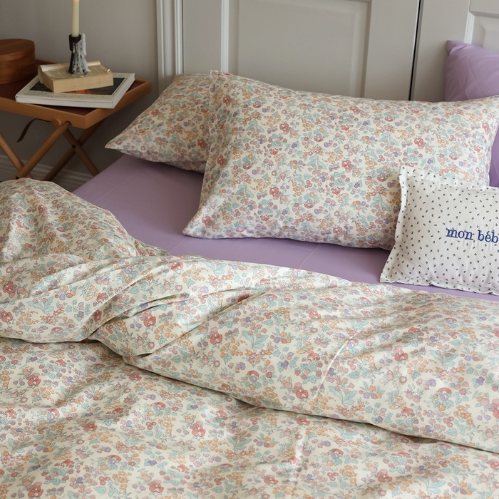 91家纺网 家纺一手货源 找家纺 棉眠 2024新款40支全棉秋季花园系列四件套 美琪