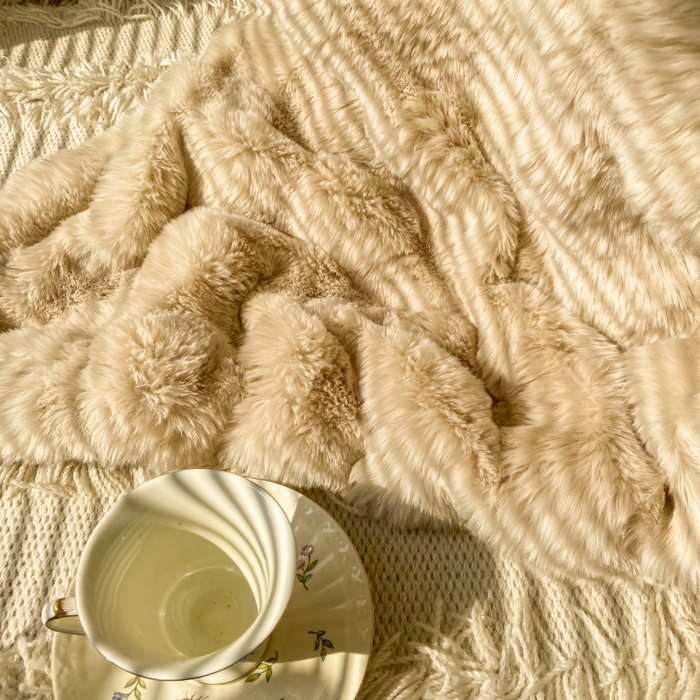 91家纺网 家纺一手货源 找家纺 潮邦创意家居 2025新款托卡斯大泡泡皮草级仿兔毛毯 托卡斯大泡泡-咖色