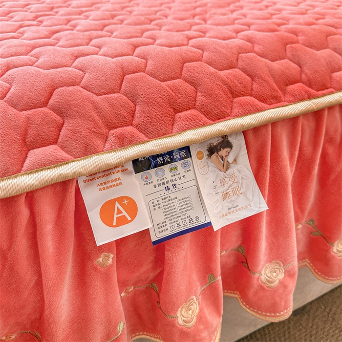 91家纺网 家纺一手货源 找家纺 恒爱家纺 2024新款宝宝绒霞姿月韵四件套 梦想粉