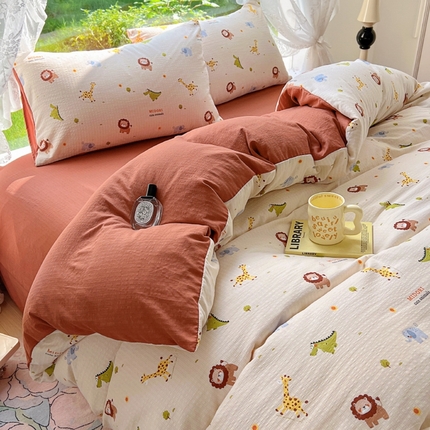 91家纺网 家纺一手货源 找家纺 （总）仟网汇 2024秋冬新款提花彩竺棉小竺棉四件套