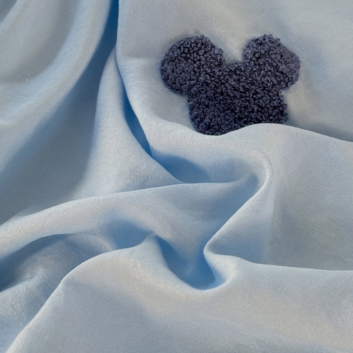 91家纺网 家纺一手货源 找家纺 布可家纺 2025新款水洗棉毛巾绣四件套 米奇-浅蓝