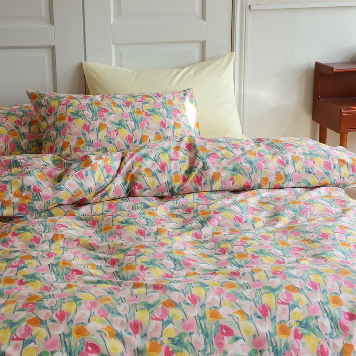 91家纺网 家纺一手货源 找家纺 棉眠 2024新款40支全棉秋季花园系列四件套 玫瑰故事