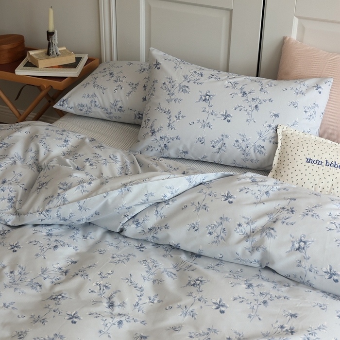 91家纺网 家纺一手货源 找家纺 棉眠 2024新款40支全棉秋季花园系列四件套 浮光竹影