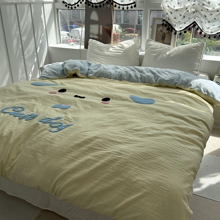 91家纺网 家纺一手货源 找家纺 （总）优色良品 秋冬新款A面水洗棉毛巾绣B面200克牛奶绒单被套