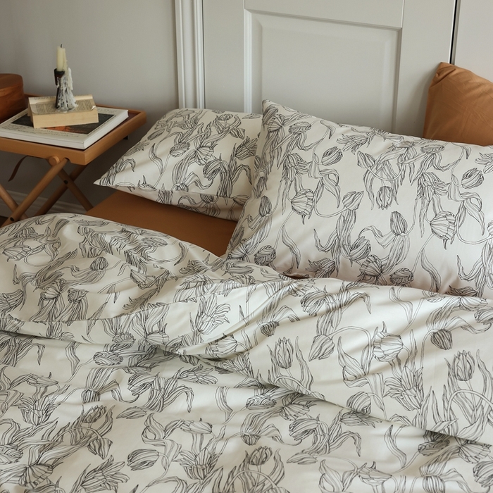 91家纺网 家纺一手货源 找家纺 棉眠 2024新款40支全棉秋季花园系列四件套 鸢尾