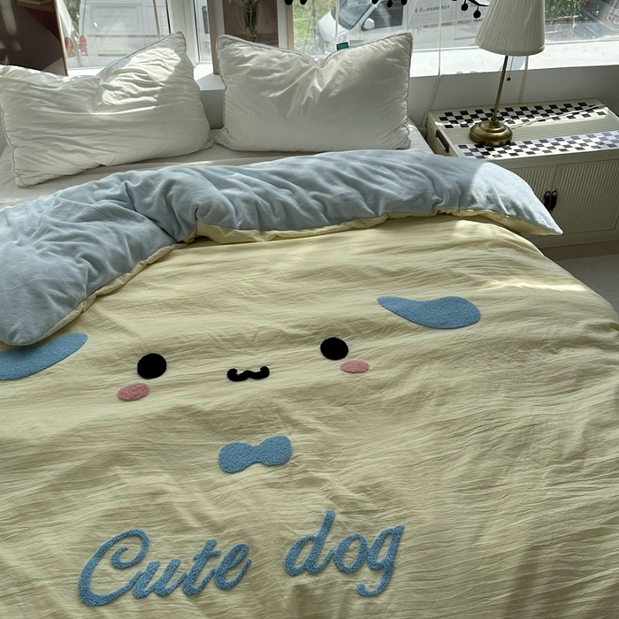 91家纺网 家纺一手货源 找家纺 （总）优色良品 秋冬新款A面水洗棉毛巾绣B面200克牛奶绒单被套