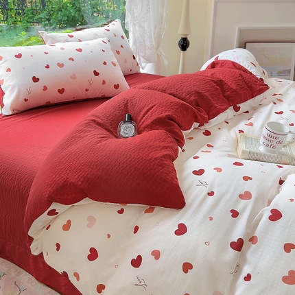 91家纺网 家纺一手货源 找家纺 （总）仟网汇 2024秋冬新款提花彩竺棉小竺棉四件套