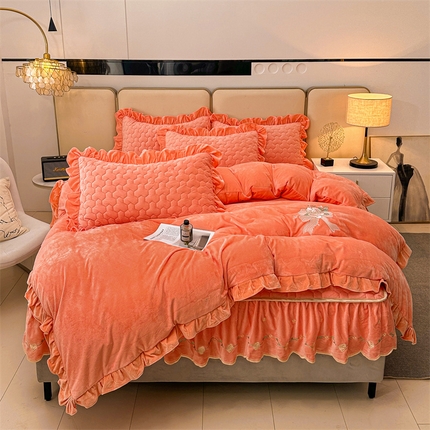恒爱家纺 2024新款宝宝绒霞姿月韵四件套 美人玉