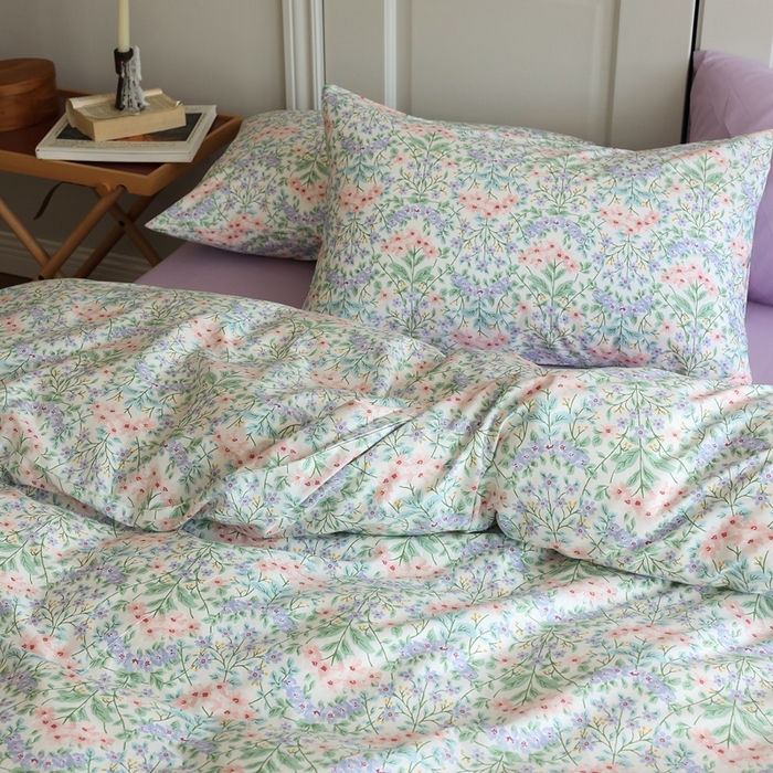 91家纺网 家纺一手货源 找家纺 棉眠 2024新款40支全棉秋季花园系列四件套 星河粉钻