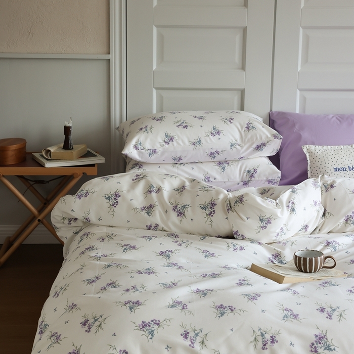 91家纺网 家纺一手货源 找家纺 棉眠 2024新款40支全棉秋季花园系列四件套 海兰