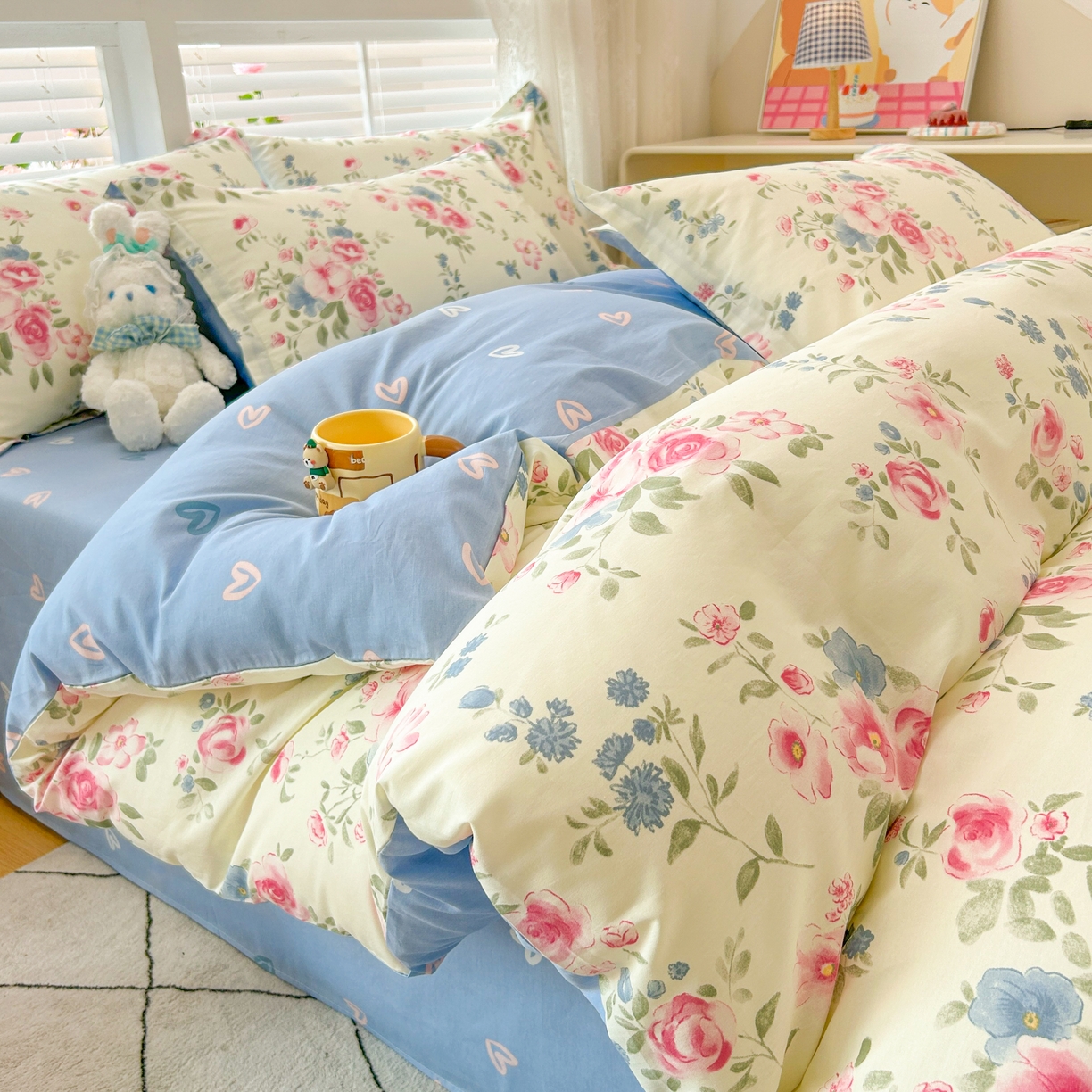 91家纺网 家纺一手货源 找家纺 红馆 2025年全棉12868印花系列四件套 春湔