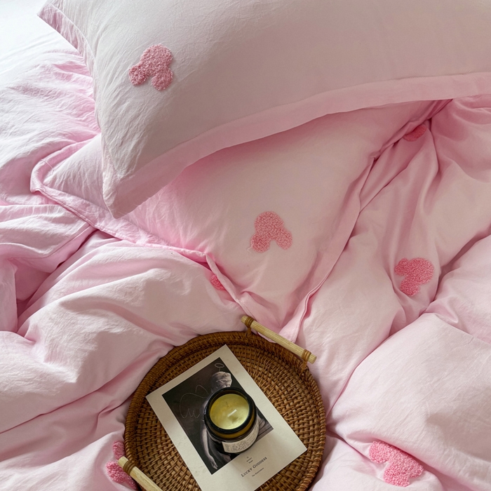 91家纺网 家纺一手货源 找家纺 布可家纺 2025新款水洗棉毛巾绣四件套 米奇-粉