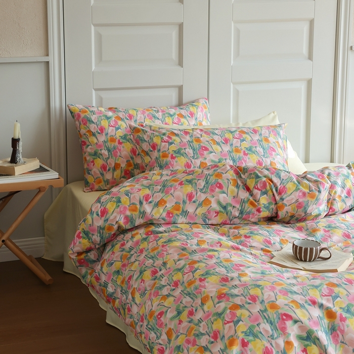 91家纺网 家纺一手货源 找家纺 棉眠 2024新款40支全棉秋季花园系列四件套 玫瑰故事