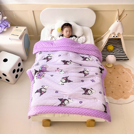 91家纺网 家纺一手货源 找家纺 （总）吉咪兔家纺 25年新款三丽鸥库洛米儿童豆豆被针织棉幼儿园宝宝午睡春秋四季婴儿被子