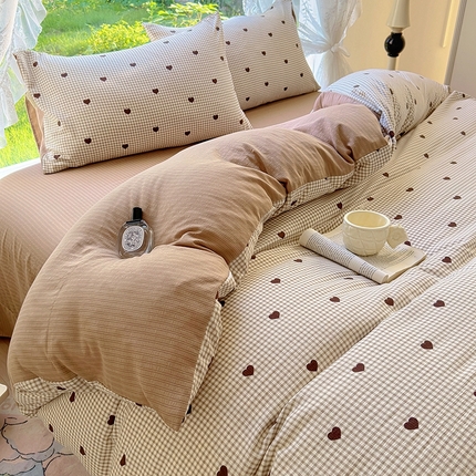 91家纺网 家纺一手货源 找家纺 （总）仟网汇 2024秋冬新款提花彩竺棉小竺棉四件套