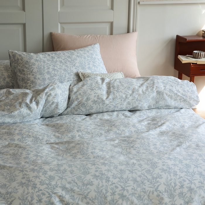 91家纺网 家纺一手货源 找家纺 棉眠 2024新款40支全棉秋季花园系列四件套 雾入松林