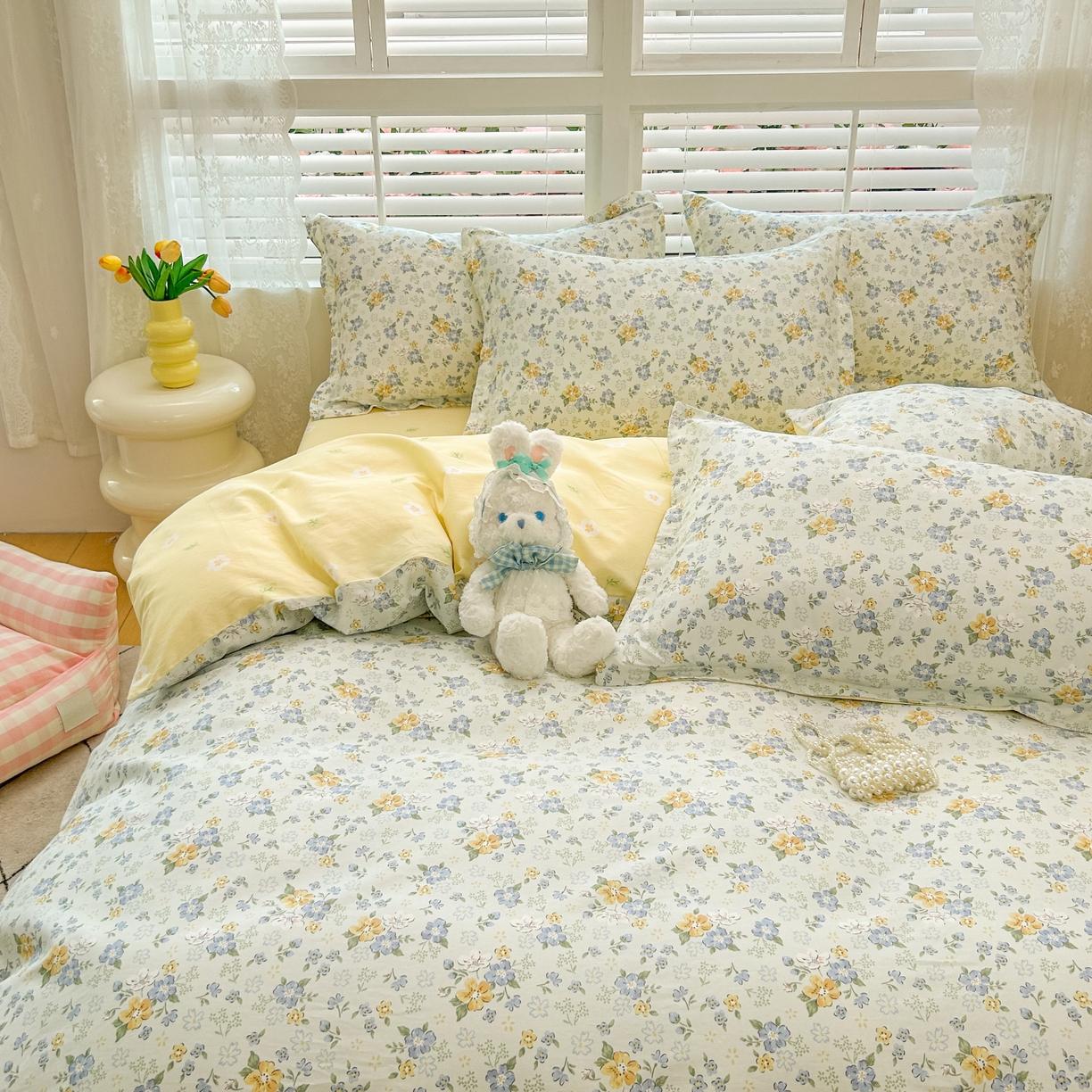 91家纺网 家纺一手货源 找家纺 红馆 2025年全棉12868印花系列四件套 花语花夕