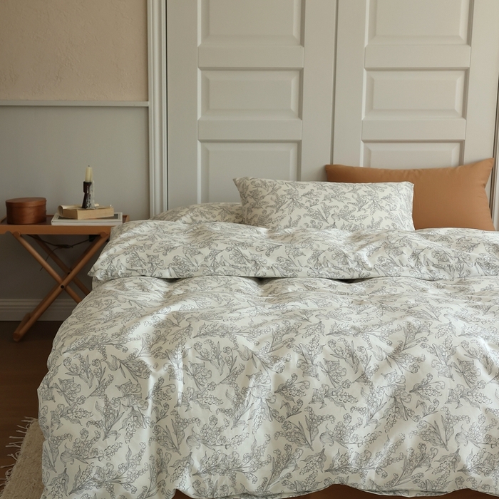 91家纺网 家纺一手货源 找家纺 棉眠 2024新款40支全棉秋季花园系列四件套 秋日风铃