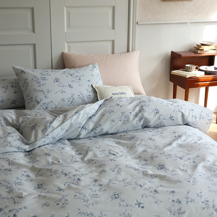 91家纺网 家纺一手货源 找家纺 棉眠 2024新款40支全棉秋季花园系列四件套 浮光竹影