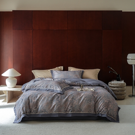 91家纺网 家纺一手货源 找家纺 （总）2024新款天丝棉磨毛宽边+嵌条印花四件套