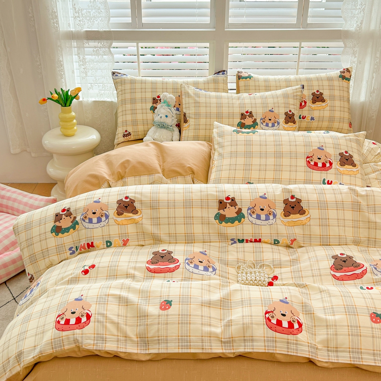 91家纺网 家纺一手货源 找家纺 红馆 2025年全棉12868印花系列四件套 萌趣时光