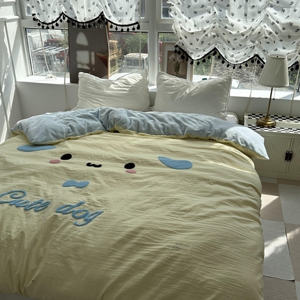 91家纺网 家纺一手货源 找家纺 （总）优色良品 秋冬新款A面水洗棉毛巾绣B面200克牛奶绒单被套,大耳狗-兰黄,蝴蝶猫咪-黑粉,猫咪-粉白,猫咪-玫粉