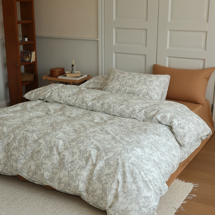 91家纺网 家纺一手货源 找家纺 棉眠 2024新款40支全棉秋季花园系列四件套 秋日风铃