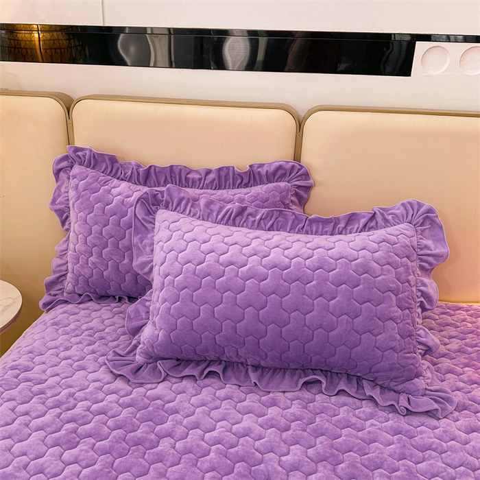 91家纺网 家纺一手货源 找家纺 恒爱家纺 2024新款宝宝绒霞姿月韵床笠 浪漫紫