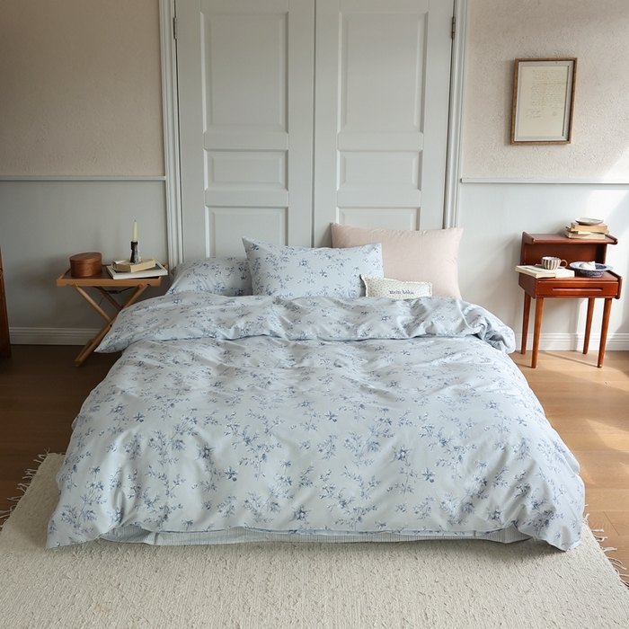 91家纺网 家纺一手货源 找家纺 棉眠 2024新款40支全棉秋季花园系列四件套 浮光竹影