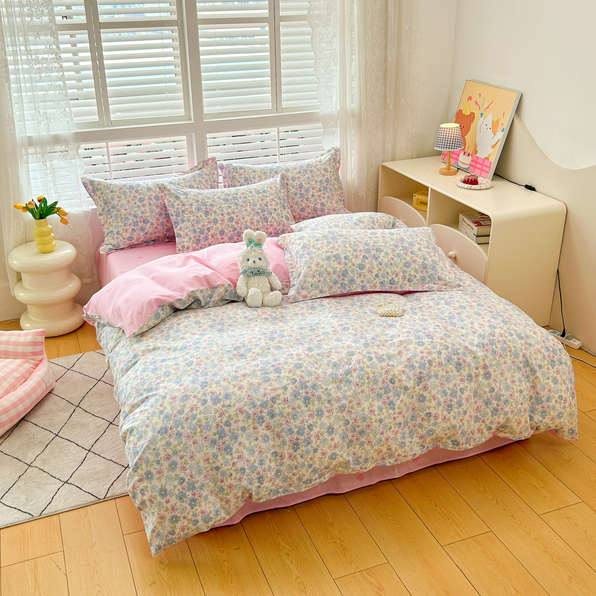 91家纺网 家纺一手货源 找家纺 红馆 2025年全棉12868印花系列四件套 花语嫣然