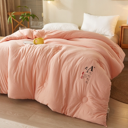 91家纺网 家纺一手货源 找家纺 好福居 2024新款A类母婴级原棉被子被芯 粉色