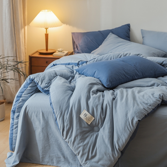 91家纺网 家纺一手货源 找家纺 雯雨家纺 2024新款里外全棉棉花被冬被 轻奢兰