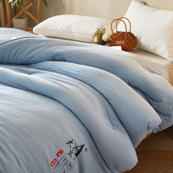 91家纺网 家纺一手货源 找家纺 好福居 2024新款A类母婴级原棉被子被芯 蓝色