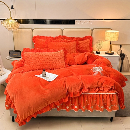 91家纺网 家纺一手货源 找家纺 （总）恒爱家纺 2024新款宝宝绒霞姿月韵四件套