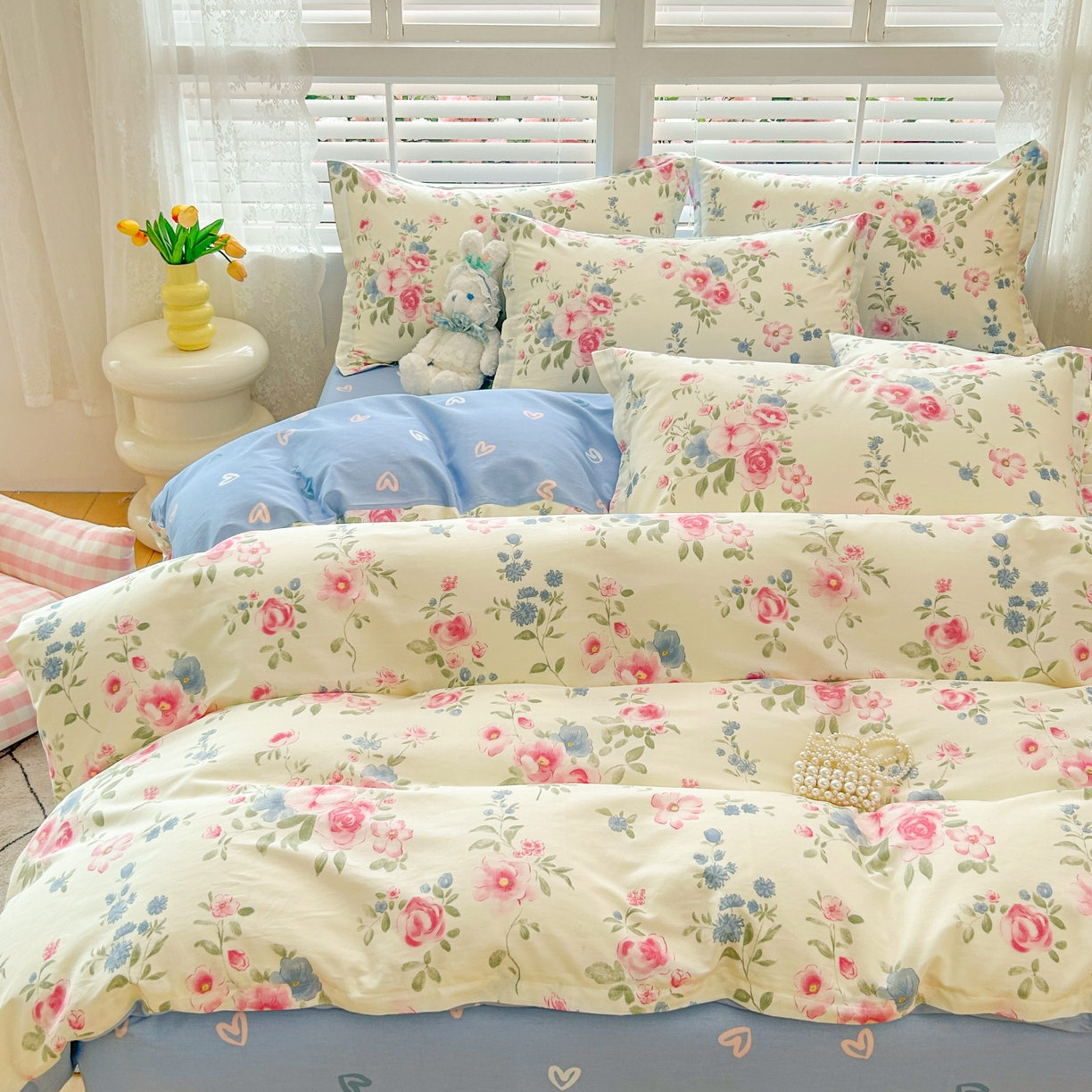 91家纺网 家纺一手货源 找家纺 红馆 2025年全棉12868印花系列四件套 春湔