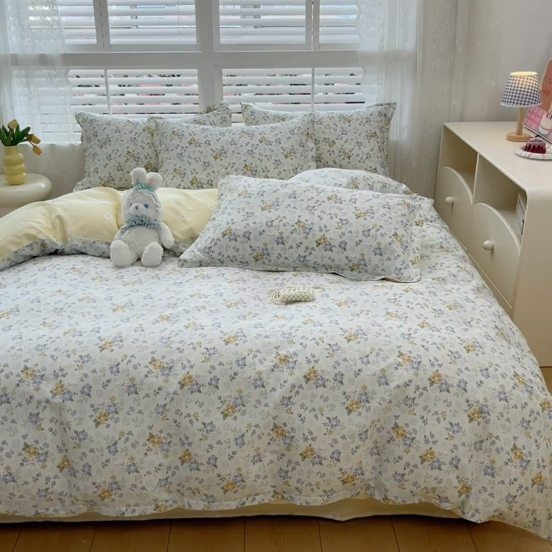 91家纺网 家纺一手货源 找家纺 红馆 2025年全棉12868印花系列四件套 花语花夕