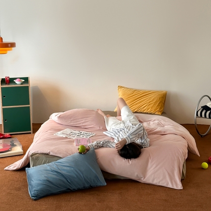 91家纺网 家纺一手货源 找家纺 （总）例外Home 2024新款日式良品天鹅绒HD混搭四件套