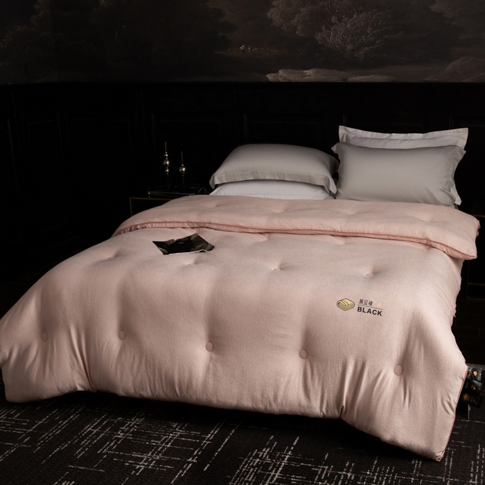 91家纺网 家纺一手货源 找家纺 被靠被 2024新款A类石墨烯3D黑金被被子被芯 3D黑金被-粉