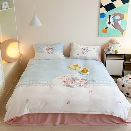 91家纺网 家纺一手货源 找家纺 （总）觅糖 2024新款牛奶绒大版印花四件套