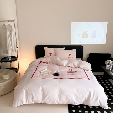 91家纺网 家纺一手货源 找家纺 （总）旷野 2024新款100支全棉磨毛刺绣四件套