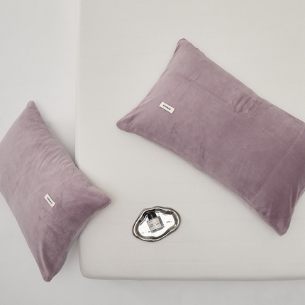 91家纺网 家纺一手货源 找家纺 （总）时光里 2024新款牛奶绒纯色双拼单枕套