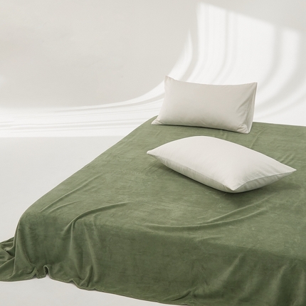 91家纺网 家纺一手货源 找家纺 （总）时光里 2024新款牛奶绒纯色双拼单床单