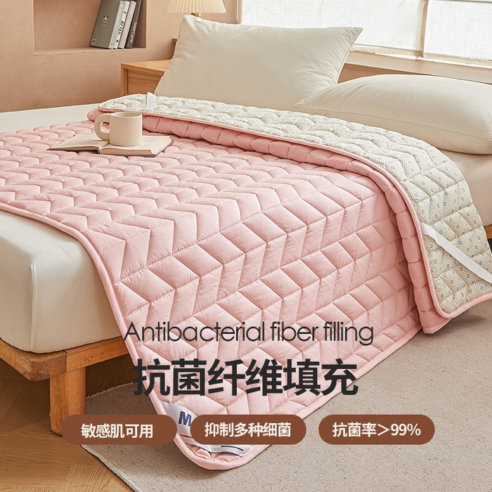 91家纺网 家纺一手货源 找家纺 丽诺床垫 2024新款升级款全棉13372抗菌防滑床护垫 玉色  