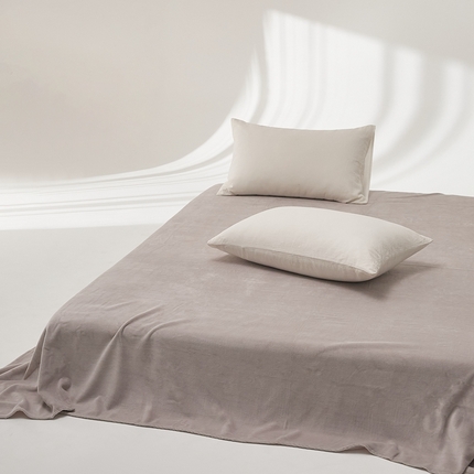 91家纺网 家纺一手货源 找家纺 （总）时光里 2024新款牛奶绒纯色双拼单床单