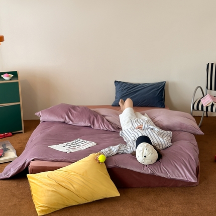 91家纺网 家纺一手货源 找家纺 （总）例外Home 2024新款日式良品天鹅绒HD混搭四件套