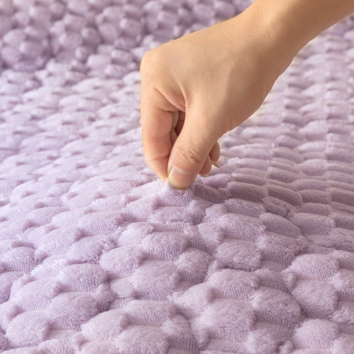 91家纺网 家纺一手货源 找家纺 鑫钰 2024秋冬新款加厚金龟绒牛奶绒床笠床垫保护罩 金龟绒-紫色