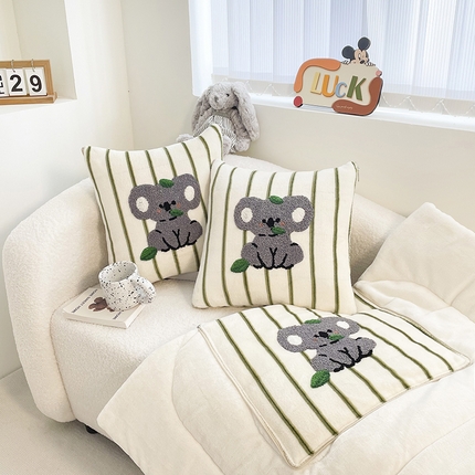 91家纺网 家纺一手货源 找家纺 （总）2025新款牛奶绒多巴胺毛巾绣抱枕被