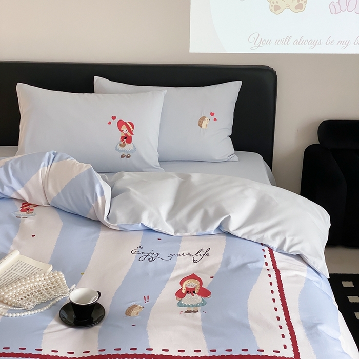 91家纺网 家纺一手货源 找家纺 （总）旷野 2024新款100支全棉磨毛刺绣四件套