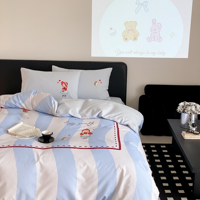 91家纺网 家纺一手货源 找家纺 （总）旷野 2024新款100支全棉磨毛刺绣四件套